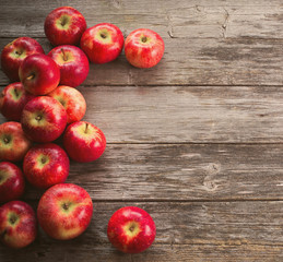 Wall Mural - apples on wooden table