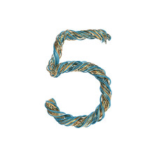 5, Five, Set Of Numbers Of Twisted Wire