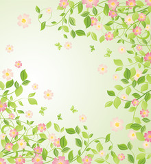 Wall Mural - Background with blooming tree