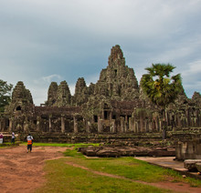 Ancient Buddhist Khmer Temple In Angkor Wat, Cambodia. Bayon Pra