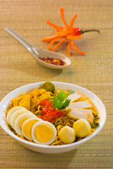 Wall Mural - thai curry noodles with background