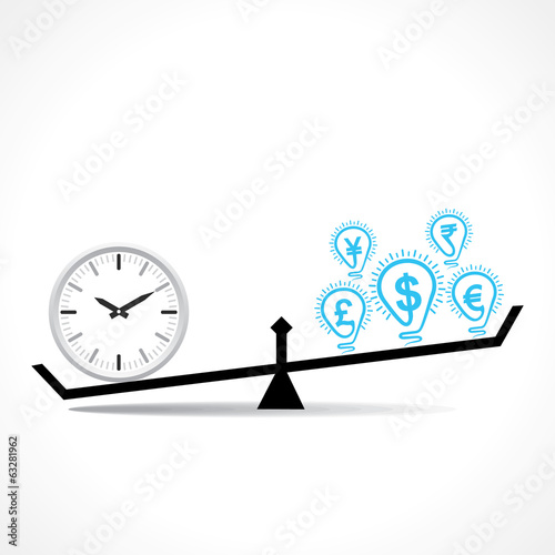 Compare Clock And Dollar Bulb Time Is Money Conceptual Vector Compare Clock And Dollar Bulb Time Is Money Conceptual Vector