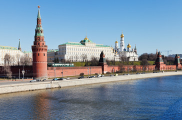 Wall Mural - Kremlin, embankment, Moskva river in Moscow