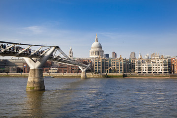 Wall Mural - london, uk - march 29, 2014 south bank walk, st paul's cathedra