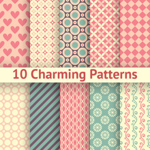 Charming Different Vector Seamless Patterns (tiling).