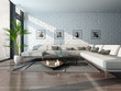 © XtravaganT - Nice living room interior with couch and brick wall