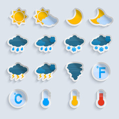 Wall Mural - weather forecast paper set