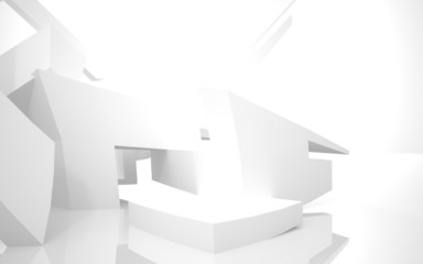 Abstract Architecture. abstract white building on a white backgr