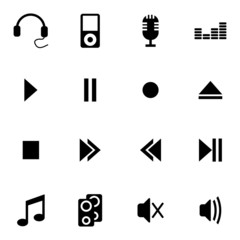 Wall Mural - vector black sound icons set