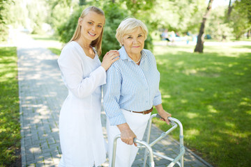 Carer and senior female