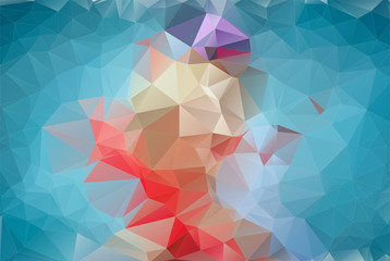 Wall Mural - Abstract blue polygonal background.