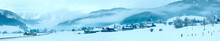 Winter Mountain Village Panorama (Austria).