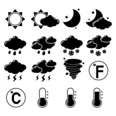 Wall Mural - weather icons set