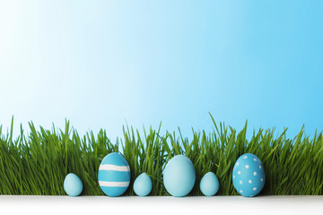 Easter eggs in grass