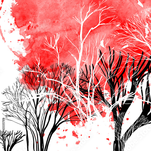 Fototapeta dla dzieci Abstract silhouette of trees