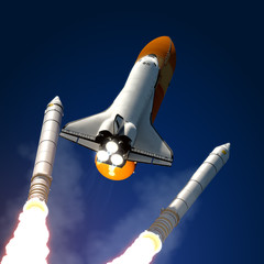 Wall Mural - solid rocket boosters separation.
