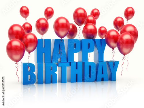 Fotografia, Obraz Happy birthday anniversary balloons