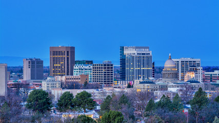 Wall Mural - Boise Skyline at night before sunrise