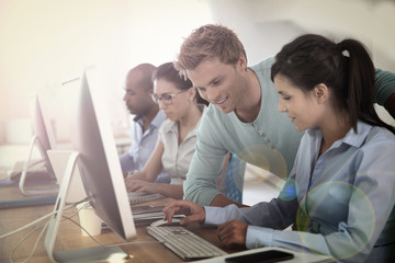 Wall Mural - Group of young adults in business training