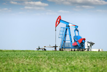 Oil Pump Jack On Oilfield