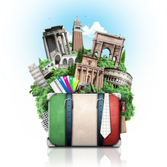 italy, attractions italy and retro suitcase, travel