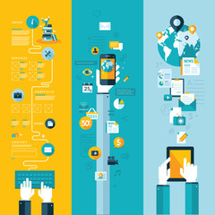 Poster - flat design concepts for website, mobile phone and tabled