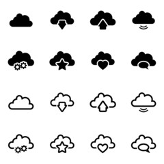 Wall Mural - Vector black  clouds  icons set