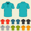Set of templates colored polo shirts for men.