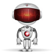 Robot Doctor with stethoscope. Screen indicator show cardiogram