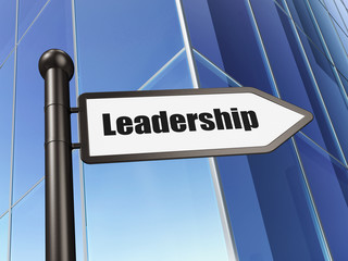 Finance concept: sign Leadership on Building background