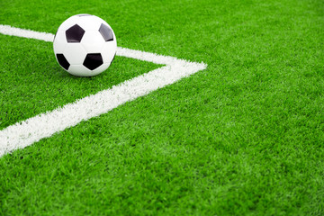 Poster - Soccer ball on soccer field