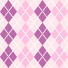 Seamless Argyle Pattern In Pastel Colors ( Pink And Purple )