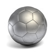 Golden soccer ball isolated on white background