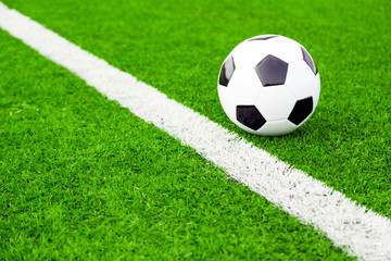 Poster - Soccer ball on soccer field