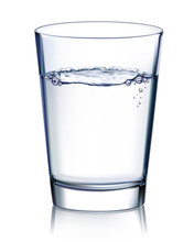 Glass With Water Isolated. Vector Illustration