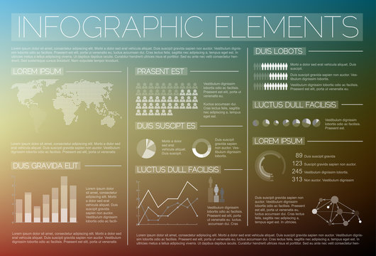 Transparent Vector set of Infographic elements