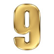 3d golden number collection - 9