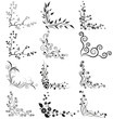 Vector set of floral corners
