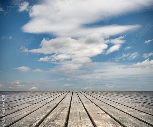 Naklejka dekoracyjna Floor of wooden planks