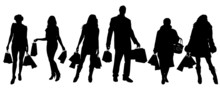 Vector Silhouette Of A People.