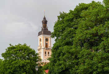 Poster - Tower of Kamianets-Podilskyi town hall. Ukraine