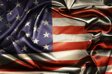 Wall Mural - Silky American flag