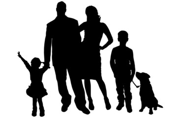 Sticker - Vector silhouette of family.