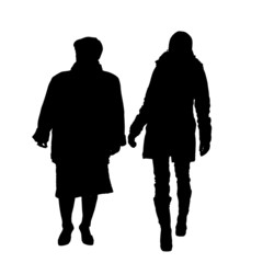 Poster - Vector silhouette of women.