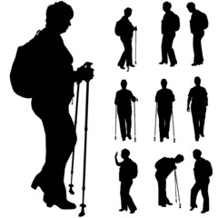 Poster - Vector silhouette of people.