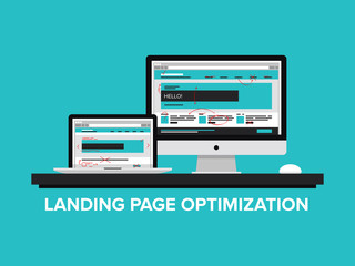 Fototapete - Landing page optimization concept