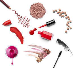 Wall Mural - make up beauty lipstick nail polish liquid powder mascara pencil