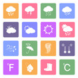 Weather icons set, flat design vector
