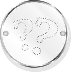 Poster - Stylish button with question mark, isolated on white