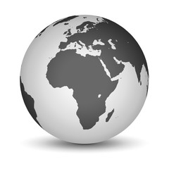 white and black globe